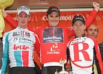 The final overall podium of the Ruta del Sol 2011: Van den Broeck, Irizar, Leipheimer